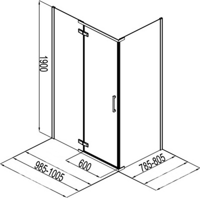 Aquanet Logic RC1000 AE32-S-100x80U-CT 1000x800, прозрачное стекло без поддона