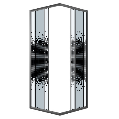 Niagara Eco NG-1010-14QBLACK (100х100х190) квадрат,раздвижное,черный,стекло мозаика,1 место, без поддона в комплекте
