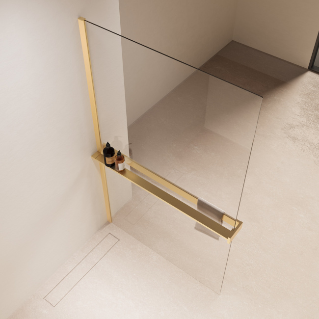 Vincea Walk-In VSW-1HR110CLG, 1100*2000, матовый золотой, стекло прозрачное