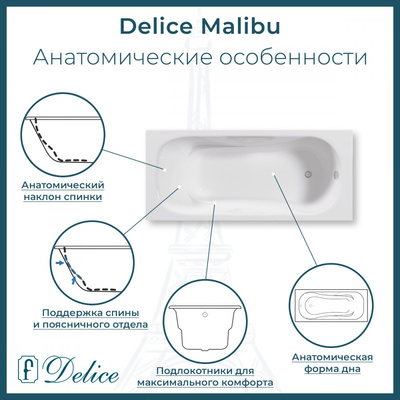 Delice Malibu 140х75 с отверстиями под ручки DLR230628R