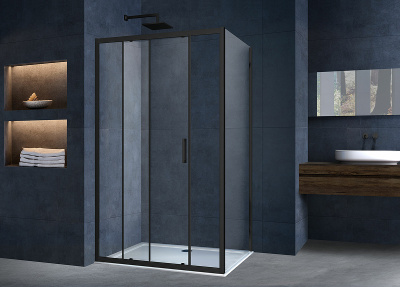 Vincea Alpha 90 VSG-3AL900CLB профиль Черный стекло прозрачное