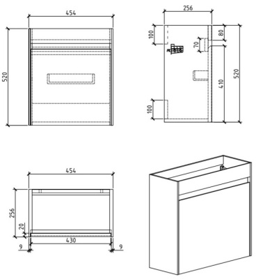 BelBagno Pietra Mini 45 см PIETRA MINI-460-1A-SO-BL-L