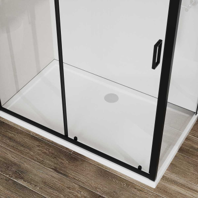 Vincea City VSR-5CT9011CLB, 1100*900, черный, стекло прозрачное без поддона