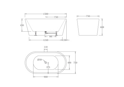 BelBagno BB71-1500-W0, 1500x750x600 BelBagno BB71-1500-W0, 1500x750x600