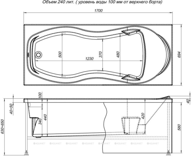 Aquanet TESSA 170*70 (NEW) (242924) Aquanet TESSA 170*70 (NEW) (242924)