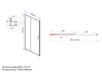 Vincea Garda VDS-1G110CLGM, 1100, вороненая сталь, стекло прозрачное
