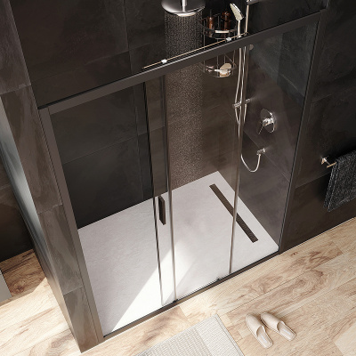 AM.PM Gem 140 W90G-140-1-195BT профиль Черный матовый стекло прозрачное