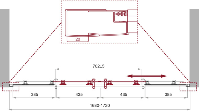 BelBagno UNO-195-BF-2-170-C-Cr