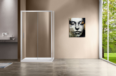 Vincea Garda VSR-1G9012CL, 1200x900, хром, стекло прозрачное без поддона