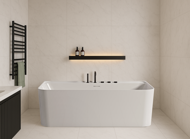 Vincea VBT-702-1700, 1700*800*585, цвет белый, щелевой перелив, слив белый