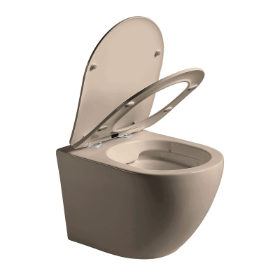 Vincea Globo VT1-14SMC безободковый, ультратонкое сиденье soft-close, капучино матовый