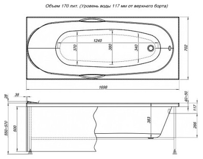 Aquanet Dali 170x70 (с каркасом) Aquanet Dali 170x70 (с каркасом)