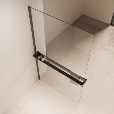 Vincea Walk-In VSW-1HR120CLGM, 1200*2000, вороненая сталь, стекло прозрачное