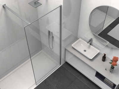 Vincea Walk-In VSW-1HS100CLGM, 1000*2000, вороненая сталь, стекло прозрачное