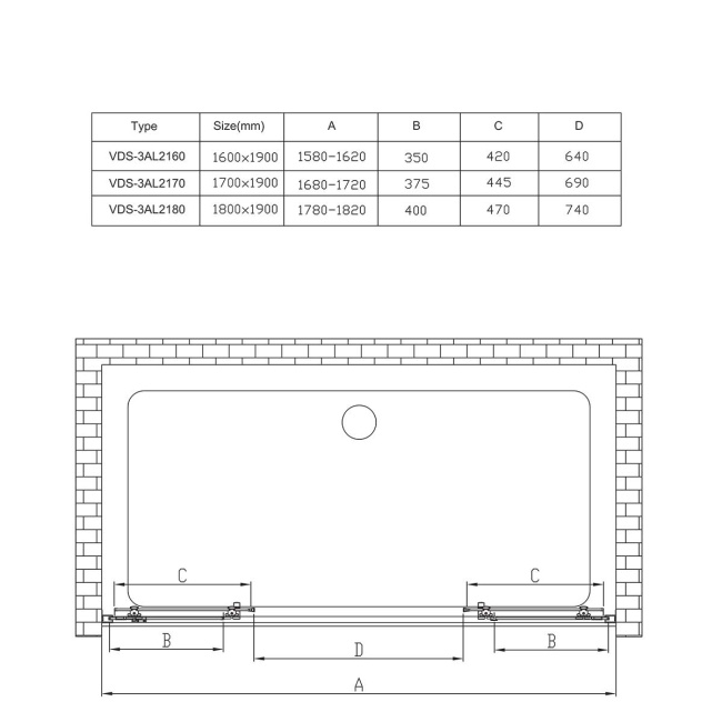Vincea Alpha VDS-3AL2180CL, 1800, хром, стекло прозрачное