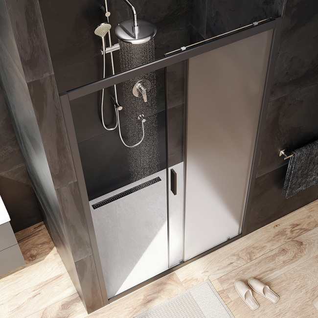 AM.PM Gem 120 W90G-120-1-195BM профиль Черный матовый стекло матовое-прозрачное