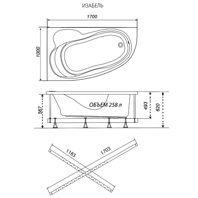 SanDav обрезанная Изабель 170-правая с каркасом (Щ0000048750)