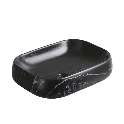 Ceruttispa CR0086 MMB2 накладная, мрамор матовый черный, прямоугольная 565х400х145