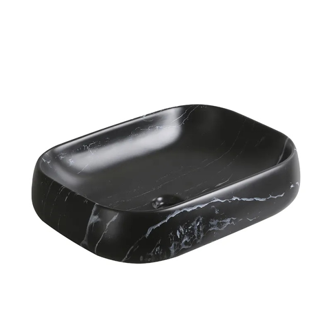 Ceruttispa CR0086 MMB2 накладная, мрамор матовый черный, прямоугольная 565х400х145