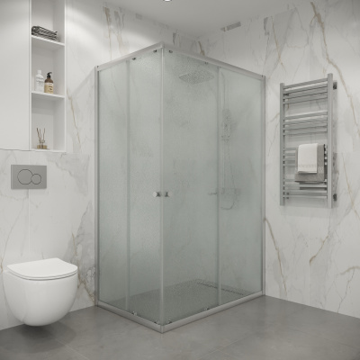 Niagara Eco NG-1118-14QMT (110х80х190) прямоугольник,раздвижное,хром,стекло матовое,1 место, без поддона в комплекте