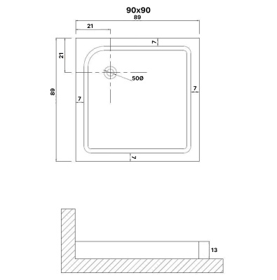 Niagara NG-P9090-14Q (90х90х13) квадрат,1 место