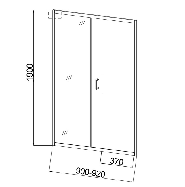 Niagara Eco NG-651-9AB (90х190) черный,стекло прозрачное,1 место