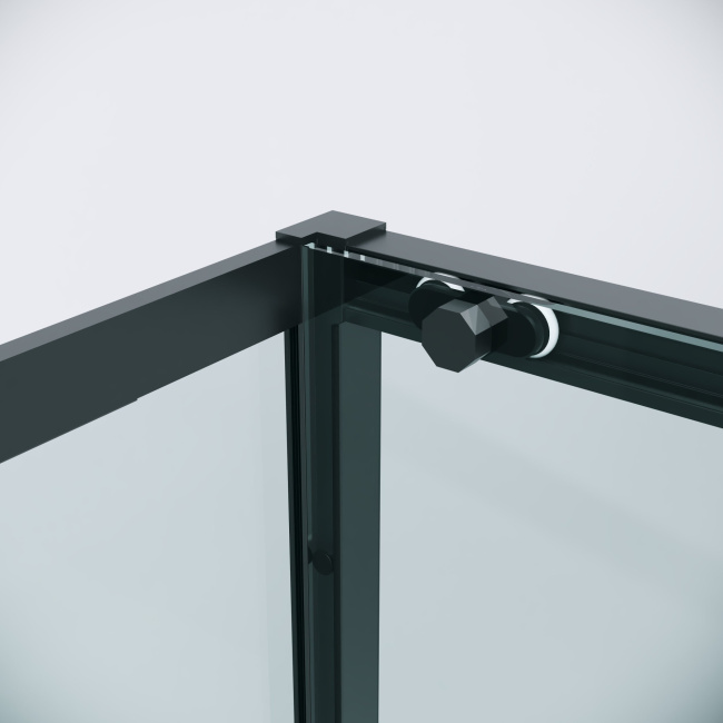 Grossman 120.K33.05.1180.21.00 Style (110*80*195) черный матовый, стекло прозрачное, 2 места без поддона