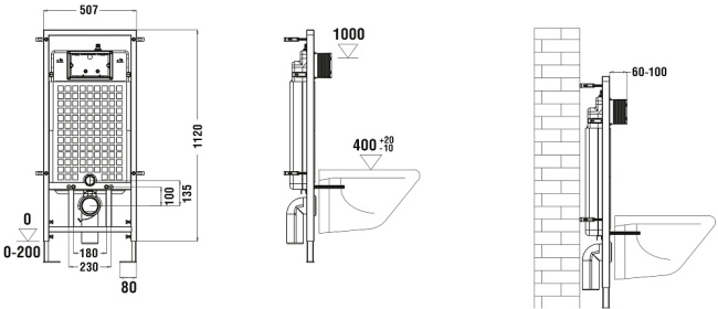 Унитаз с инсталляцией WeltWasser MARBERG 507 + GELBACH 043 MT-WT + MAR 507 RD CR белый матовый/кнопка хром