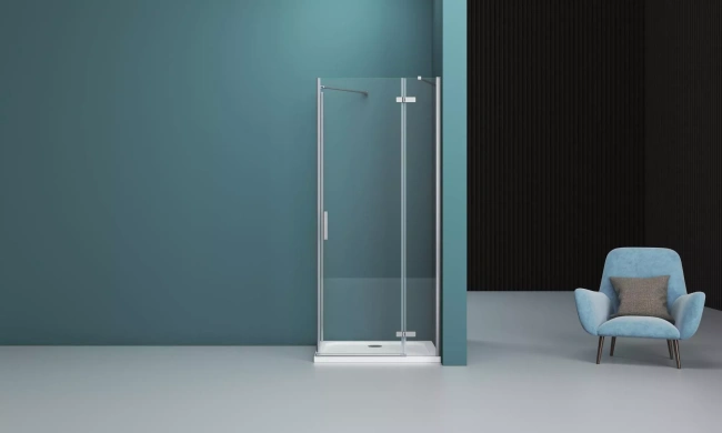 BelBagno Kraft 120 (KRAFT-60/60-C-Cr-R) правая, профиль хром/стекло прозрачное