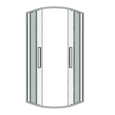 Grossman 301.K33.02.1010.10.00 Cosmo (100*100*195) полукруг,раздвижн,хром,стекло прозрачное,1м без поддона