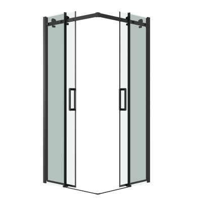 Grossman 300.K33.04.8080.21.00 Classic (80*80*195) квадрат,раздвижн,черн.мат,стекло прозрачное 2 места без поддона