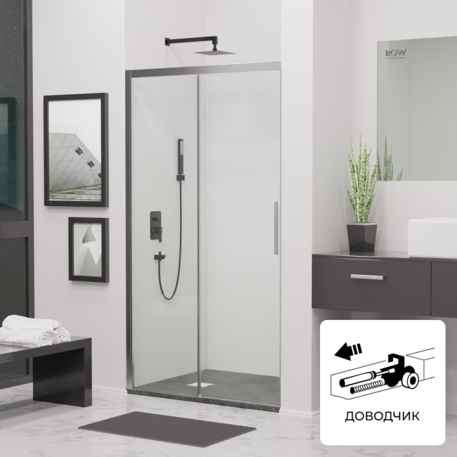 RGW LE-12 Хром/Прозрачное/6 мм (Easy)/160*195