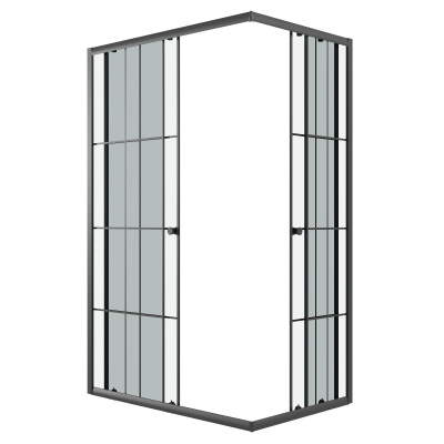 Niagara Eco NG-1018-14QKL (100х80х190) прямоугольник,раздвижное,черный,стекло клетка,1 место, без поддона в комплекте